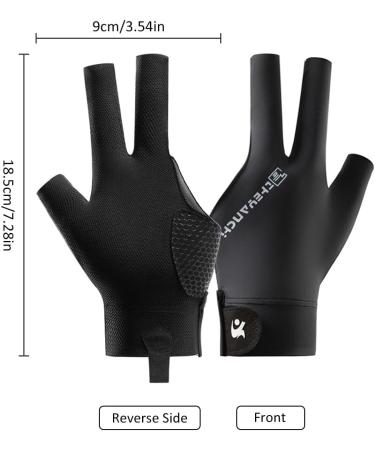 Tokaneit Three Finger Billiard Gloves - Breathable Non-Slip Snooker Gloves for Left-Handed Players - Black Pool Gloves - Buy Online on GoSupps.com