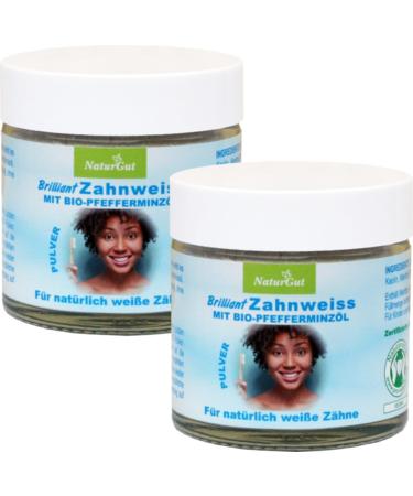 NaturGut Brilliant Super Poudre blanchissante dentaire 40 g Contient du menthol Une haleine fra che gr ce l'huile de menthe poivr e naturelle Poudre de blanchiment des dents Soin dentaire m dical (2