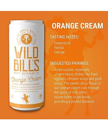 Wild Bill's 4-Flavor Soda Sampler Pack - (12 oz 12-Pack) - Root Beer, Vanilla Cream, Black Cherry, Orange Cream - Caffeine Free, Gluten Free, Vegan - Made with Pure Cane Sugar - Buy Online on GoSupps.com