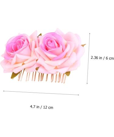Ipetboom 1pc Red Hair Accessories Hair Comb Pin Hair Accessories Bridal Headpiece Girl Hair Accessory Metal Hair Comb Macrame Garland Bride Pink Roses Wreath - Buy Online on GoSupps.com