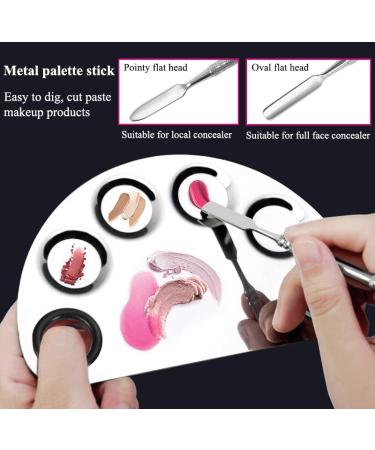 AKOAK Stainless Steel Beauty Palette & Spatula Tool | Nail Art Makeup Mixing for Cosmetics & Pigments - International Shipping - Buy Online on GoSupps.com