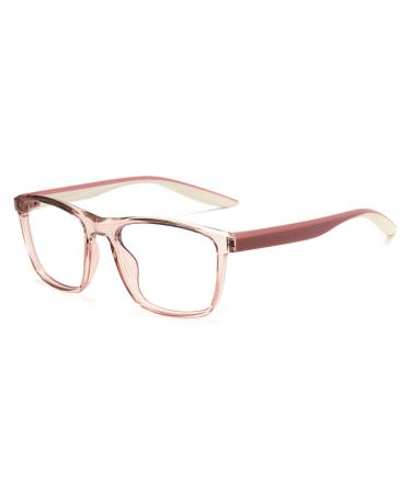Cyxus Square Blue Light Blocking Glasses for Women Men Tr90 Frame Anti Eye Strain UV400 Protection Computer Glasses 8188 Brown