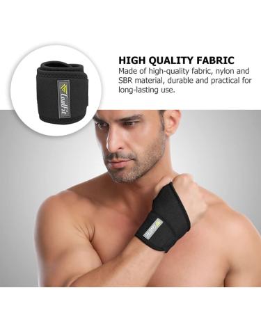 HEALLILY Adjustable Wrist Support Brace for Carpal Tunnel - Black Wristband & Splint for Pain Relief | Durable Comfortable Hand Support - Buy Online on GoSupps.com
