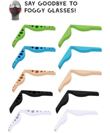 Boqqu 10-Piece Fogless Accessories for Glasses | Silicone Anti-Fog Nose Bridge Pads - Prevents Fogging & Discomfort (Khaki) - Buy Online on GoSupps.com