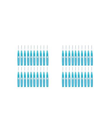 2 Set of 20 Push-Pull Interdental Brush Toothpick Dental Floss Tooth Cleaner Oral Care 2 X Set (Blue)