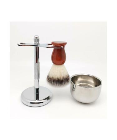 HRTC men's shaving brushes fashionable male plastic including razor cup stands perfect razor-cream safety rasier brush set simply 2.9x6inchs silver