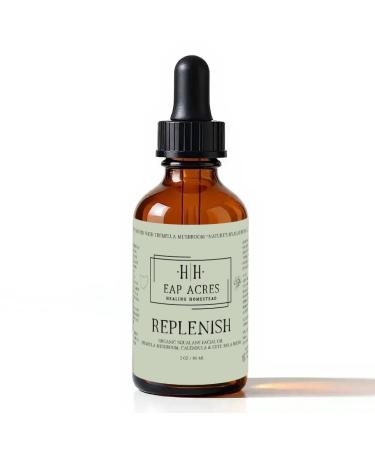 Organic Facial Oil for Dry Sensitive Mature skin Organic Squalane oil Infused with Organic Tremella Mushroom/Calendula/Gotu Kola Lightweight Hydrating Gentle Soothing Nourishing (REPLENISH)