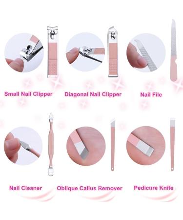 SHICEN Professional Nail Clippers Set - 16PC Pedicure & Manicure Kit in Pink Travel Case, Premium Stainless Steel for Women - Great Gift (Rose Gold) - Buy Online on GoSupps.com