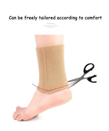 Ankle Gel Sleeves - Padded Compression Socks for Men & Women | Ankle Support for Sports Pain Relief & Swelling - Beige (1pc - Buy Online on GoSupps.com