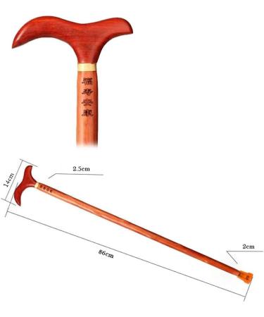 Wooden Walking Sticks Elderly Walking Stick Solid Wood Cane Wooden Crutch T Type Handle Fine Carving Length 86cm Can Be Truncated As Needed Mobility Aid for Elderly Seniors Safehappy - Buy Online on GoSupps.com