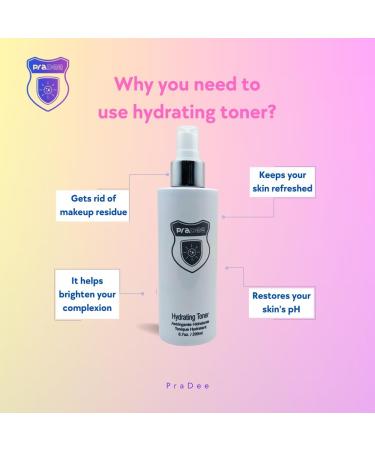 PraDee Hydrating Toner - Revitalizing Vitamin Infused Toner with Botanicals & Herbal Extracts for Balanced Moisturized Skin - Buy Online on GoSupps.com