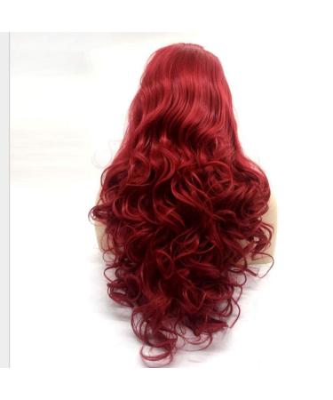 BGHJUE Wig Accessories Women Synthetic Wigs With Bangs Hair Realistic Simulation Scalp Wig Natural Big Red Long Roll