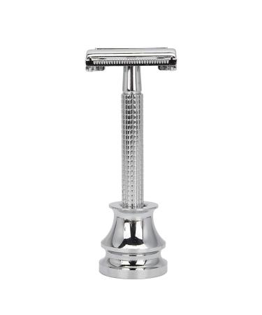 3-color wet razor safety razor vintage wet razor with base professional durable bare grass tool for at home (silver)