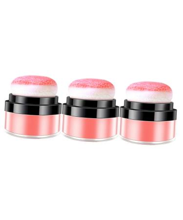 DRESSOOS 3pcs Oil Control Cushion Blush Maquillaje Pink Blush Putty Blush Creme Blush for Cheeks Rosy Plastic