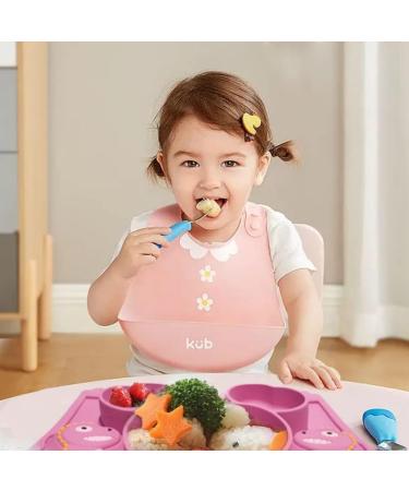 SFCCMM Toddler Silicone Divided Plate - Non-Slip Suction Baby Dinnerware (Dinosaur Pink) - Buy Online on GoSupps.com