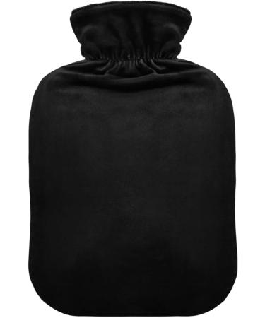 Black Hot Water Bottle with Cover - 2L Heating Bag for Pain Relief | Hand & Feet Warmer for Adults | International Shipping Available - Buy Online on GoSupps.com