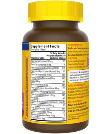 Nature Made Multi Prenatal Vitamins - 90 Tablets for Mom & Baby Health - Buy Online on GoSupps.com