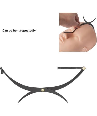 Golden Ratio Symmetrical Eyebrow Ruler Stainless Steel Measuring Tool for Eyebrows Professional Microblading and Makeup Portable (Black) - Buy Online on GoSupps.com