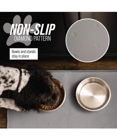 Leash Boss Splash Mat - XL Dog Food & Water Mat Non-Slip Waterproof Silicone High Lip Design (64 x 43 cm Beige) for Dogs & Cats - Buy Online on GoSupps.com