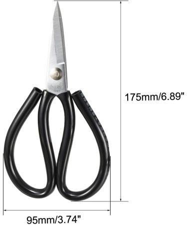 Buy uxcell Curved Blades 175mm Alloy Steel Leather Scissors - Soft Rubber Grip for Precision Cutting - Buy Online on GoSupps.com