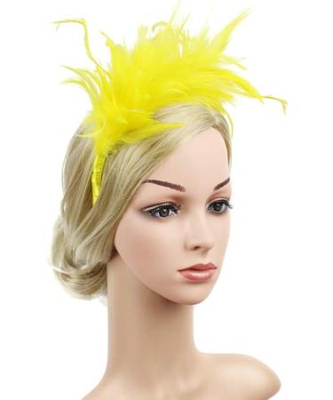 Beaupretty Fascinator Headbands 20s 50s Headband Derby Headpiece for Cocktail Wedding Tea Yellow - Buy Online on GoSupps.com