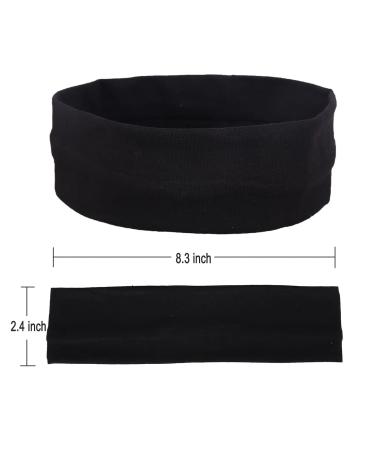 Mapofbeauty 3 Pack Yoga Headbands - Stretchy Cotton Hair Wraps for Sports & Exercise (Black White Dark Gray) - Buy Online on GoSupps.com