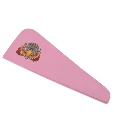 Vintage Owl Head Microfiber Hair Towel Wrap for Women 10 Inch X 26 Inch Super Absorbent Hair Turban with Button