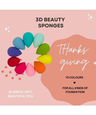 10 Pcs Multi-colored Makeup Sponge Set for Liquid, Cream, and Powder Foundations - Buy Online on GoSupps.com