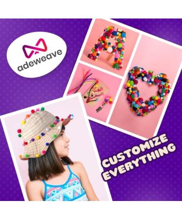 Adeweave 1000 Assorted Craft Pom Poms - Multicolor Bulk Arts and Crafts Pompoms - Soft and Fluffy Balls in Assorted Sizes for Home and School - Buy Online on GoSupps.com
