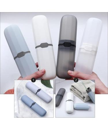 Cabilock 4 Pcs Travel Toothbrush and Toothpaste Case Set - Portable Holders for Denture Brush, Toothpaste Storage Box - Ideal for Travel, Camping, Business - Assorted Colors - Buy Online on GoSupps.com