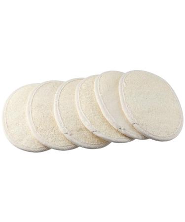 6Pcs Natural Loofah Sponge Exfoliating Loofah Pad Shower Loofah Sponge Made with Biodegradable Luffa Square Shower Luffa Pad for Shower Bath Dead Skin Removal White