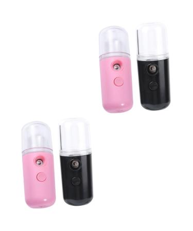 FOMIYES 4 Pcs Spray Hydrating Apparatus Steamer for Face Handheld Facial Sprayer Portable Humidifier Mister 10.5x3.5cmx2pcs Pink Blackx2pcs