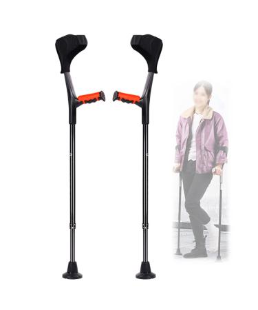 Adult Forearm Crutches Crutches Mobility Device Height Adjustable Aluminum Cane/Black/1 Pair Lucky Star Black 1 Pair
