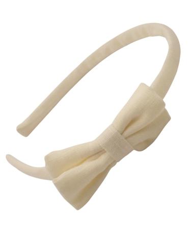 Topkids Accessories Pretty Pastel Bow Alice Band Headband Hair Accessories for Girls & Women Pastel Bow Head Band Hairbands for Girls Cute Pastel Hair Bow (Yellow - Small)