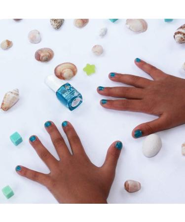Miss Nella Under the Sea Non-Toxic Blue Glitter Nail Polish for Kids | Safe & Odour-Free Formula | Water-Based & Easy Peel Off for Children and Toddlers - Buy Online on GoSupps.com
