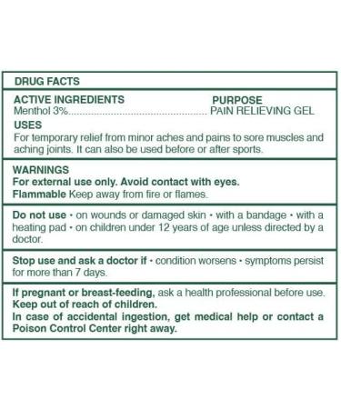 ROSS D ELEN Green Menthol Relief Gel - Large Size | Fast International Shipping for Pain Relief - Buy Online on GoSupps.com