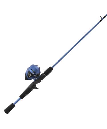 Zebco Slingshot Spincast Reel and Fishing Rod Combo 5-Foot 6-Inch 2-Piece Fishing Pole Size 30 Reel Right-Hand Retrieve Pre-Spooled with 10-Pound Zebco Line Blue
