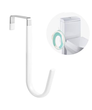 TOYMIS 1pc Potty Seat Hook, Potty Hook for Kids Z Shaped Door Hangers No Drill Multifunctional Over The Door Hooks for Hanging Potty Training Seat Toilet Tank Wardrobes Closets Cabinets (White)