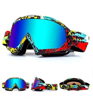 OTG Ski Snow Goggles | UV Protection Anti Fog Snowboard Goggles - Blue | Men Women Youth - Buy Online on GoSupps.com