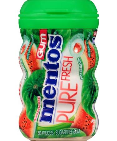 Mentos Pure Fresh Watermelon Sugar-Free Chewing Gum with Xylitol | 50 Piece Bottle - Buy Online Internationally - Buy Online on GoSupps.com