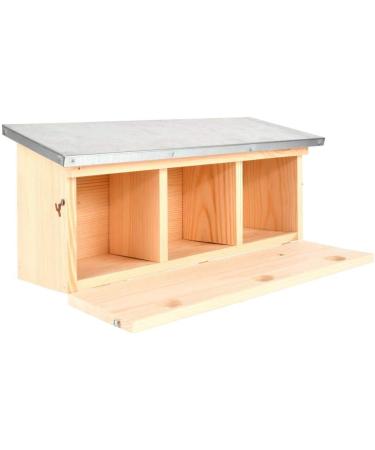 Esschert Design NK85 Horizontal Sparrow "Condo" Wood Birdhouse Metal Roof - Buy Online on GoSupps.com