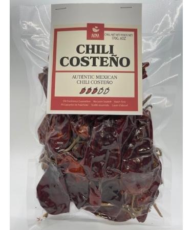 AKNA Dried Coste o Chili Peppers Authentic Whole Mexican Chili Peppers 170g Vacuum Pack