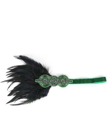 HAPINARY Feather Headdress Vintage Hairband Hair Band Headdress for Party Hairband Party Headdress Hijab 1920s Headband Dance Headpiece Turban Party Headwear Bride Accessories Prom One Size Green - Buy Online on GoSupps.com