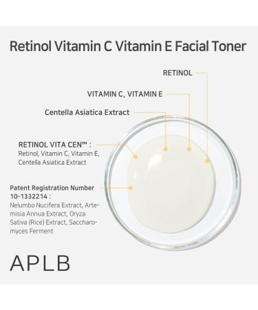 APLB Retinol Vitamin C E Facial Toner | 12% VITA CEN Korean Skincare - Revitalize & Improve Skin Texture 5.41 FL.OZ - Buy Online on GoSupps.com