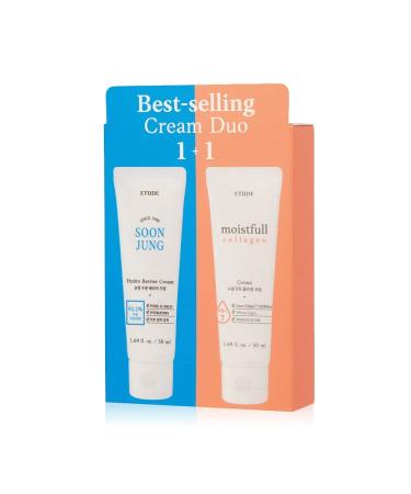 ETUDE Cream Duo Set: Soonjung Hydro Barrier & Moistfull Collagen Cream | Firming Moisture | Soothes Dryness | K-beauty - Buy Online on GoSupps.com