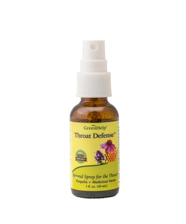 Green Help Throat Defense 1 Fluid Ounce - Herbal Spray for Oral Freshness & Throat Wellness - Non GMO Vegan 100% Natural - Made in USA