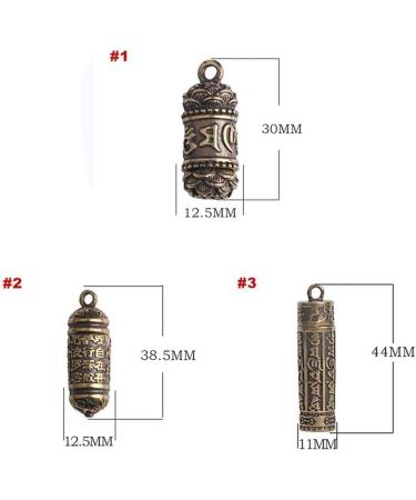 Vintage Brass Necklace Pendant with Buddhist Carving - Pill Box Keychain for Travel - Personal Pill Organizer - Buy Online on GoSupps.com