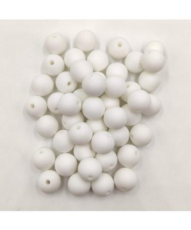 100pcs Snow White Silicone Round Beads - 15mm Sensory Pearl Beads for DIY Jewelry Making - Buy Online on GoSupps.com