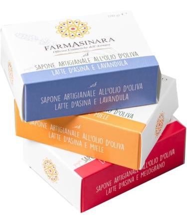 6 Gift Box Soaps with Donkey Milk Rich in Vitamins 100% Olive Oil for Hands Face and Body Made in the Asinara National Park - Gift Idea - Buy Online on GoSupps.com