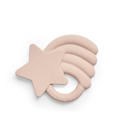 Jollin Natural Rubber Baby Teething Ring - Falling Star Pale Pink - BPA-Free & Pollutant-Free Baby Toy - Buy Online on GoSupps.com